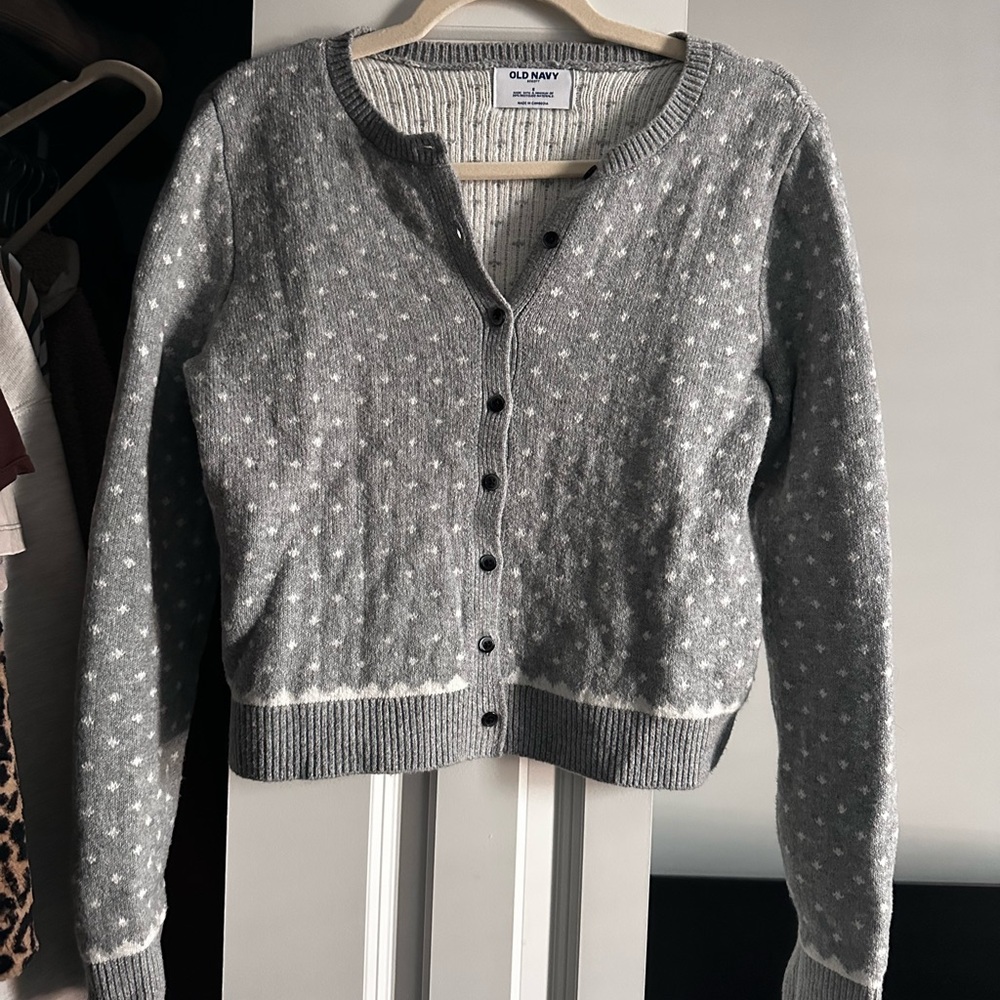 Gray Patterned Cardigan